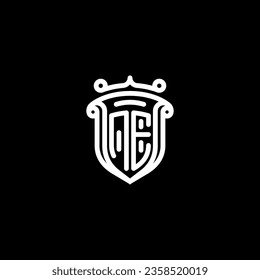 NE shield initial monogram with high quality professional design that will print well