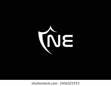 NE  Shield logo design and creative logo