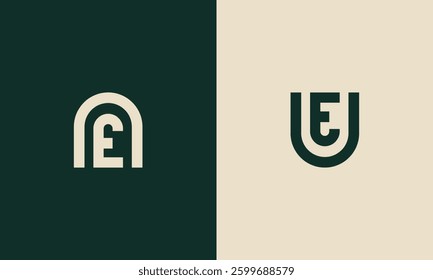 nE or uE monogram logo design