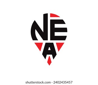 diseño de logotipo de la forma de la ubicación de la letra NEA