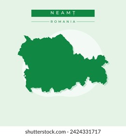 Neamt County (Administrative divisions of Romania, Nord-Est development region) map vector illustration, scribble sketch Neamt map