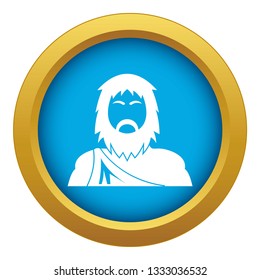Neanderthal icon blue vector isolated on white background for any design