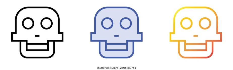 neanderthal icon. Linear, Blue Fill and Gradient Style Design Isolated On White Background