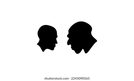 neanderthal silhouette, Neanderthals vs Homosapiens, hight qyality vector