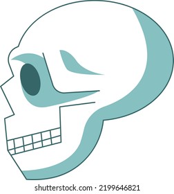 Neanderthal Skull, Primate. Stylized Vector Image.