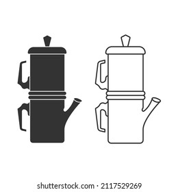 Neapolitane flip-Kaffeekanne Symbol einzeln auf weißem Hintergrund. Kaffeekotelettsymbol modern, einfach, Vektorsymbol, Symbol für Website-Design, mobile App, i. Vektorgrafik