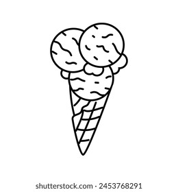 neapolitan ice cream scoop food snack line icon vector. neapolitan ice cream scoop food snack sign. isolated contour symbol black illustration