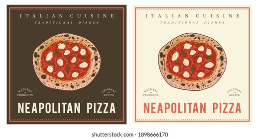Neapolitan pizza baked in wood fired oven