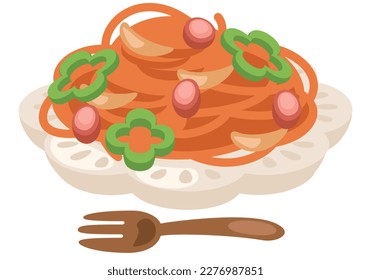 Neapolitan_Colon y la linda ilustración de un plato simple vectorial