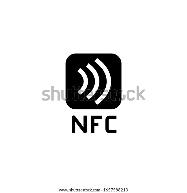 Near field communication icon in\
black solid flat design icon isolated on white\
background