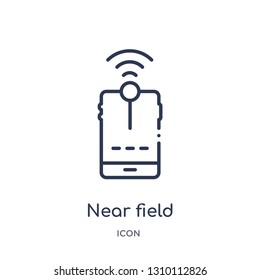near field communication icon from technology outline collection. Thin line near field communication icon isolated on white background.