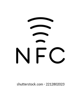 Near field communication, NFC black icon. Wireless pay sign. Contactless NFC payment symbol