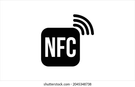 NFC-Symbol in der Nähe des Feldkommunikationssymbols. NFC-Logo. Vektorsymbol-Symbol