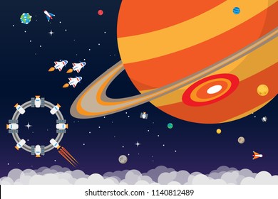 In near future, after Mars settle down.Human will start deep space exploration by build large space colony and establish space outpost at Jupiter. 