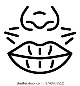 Near lips hair removal icon. Outline near lips hair removal vector icon for web design isolated on white background
