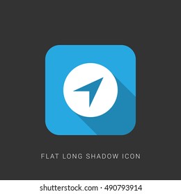 Near Me GPS Flat blue long shadow Icon / Logo Design