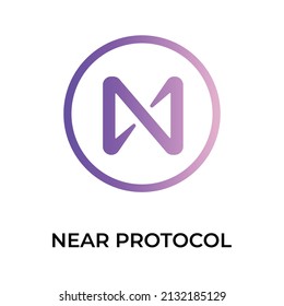 NEAR Protocol Cryptocurrency coin icon. NEAR coin symbol. Cryptocurrency vector icon. Flat Vector illustration - Vector
