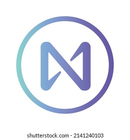 Icono de moneda de moneda de criptodivisa de protocolo cercano. Símbolo de la moneda NEAR. Icono de vector criptodivisa. Ilustración de vector plano - Vector