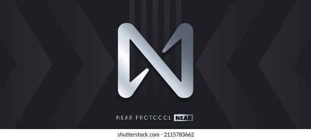 Near Protocol NEAR Cryptocurrency symbol vector illustration. Block chain based technology background with crypto logo design. 