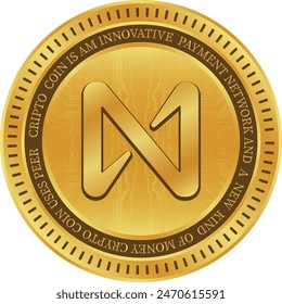 Near protocol-near cryptocurrency images on abstract background. 3d illustrations.