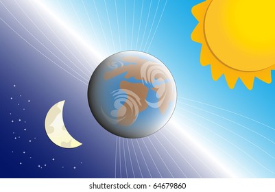 near space of the earth.Vector illustration.