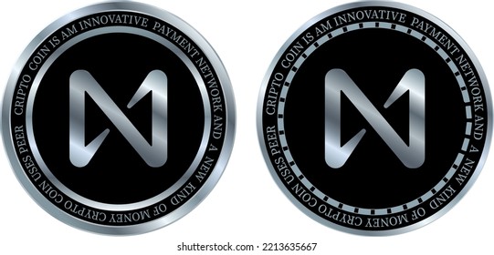 near virtual currency logo. vector illustrations. 3d illustrations.