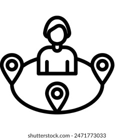 Nearby Destinations Vector Line Icon design