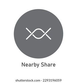 Nearby Share Icon Vector Image Illustration. Mobile Phone Icon