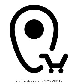 Nearest store. Icon with outline style, perfect pixels and base size of 32x32 px. Suitable for website design, logos, applications and UI.