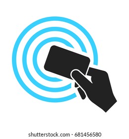 Ícone do conceito de comunicação de campo próximo (NFC). Tecnologia para pagamento sem contato