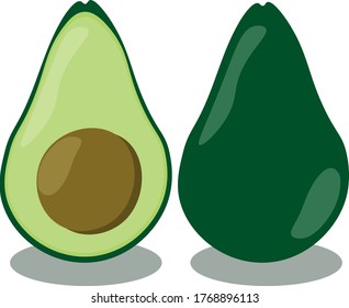 nearly original colored hand drawing avocados and background