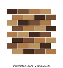 neat arrangement of brown bricks
