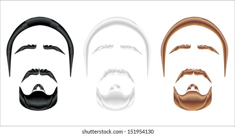 Neat beard in color variations