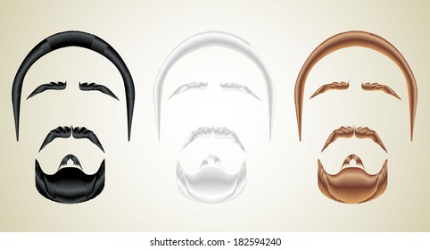 Neat beard in color variations