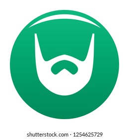 Neat beard icon. Simple illustration of neat beard vector icon for any design green