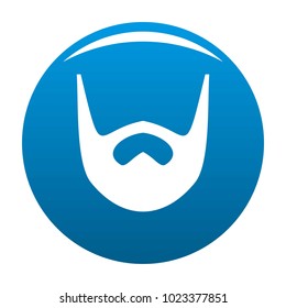 Neat beard icon vector blue circle isolated on white background 