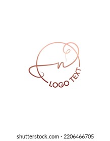 A neat and beautiful handwritten font type N vector logo template