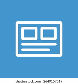 A neat and clean template icon for various content formats and layouts in web design or any media presentation, simple and straightforward layout.