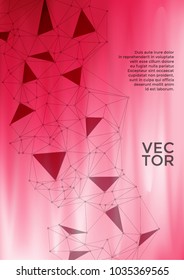 Neat cover layout design. Global network connection of points and lines. Interlinked nodes, atom, web or big data cloud structure concept. Network nodes information technology concept.