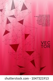 Neat cover page layout. Global network connection of points and lines. Interlinked nodes, molecular or  big data cloud structure concept. Network nodes information technology concept.