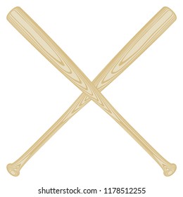 Neat Crossed Wooden Bats