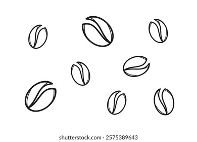 neat hand drawn pen line coffee icon