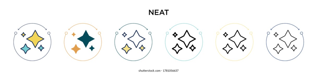 Neat icon in filled, thin line, outline and stroke style. Vector illustration of two colored and black neat vector icons designs can be used for mobile, ui, web