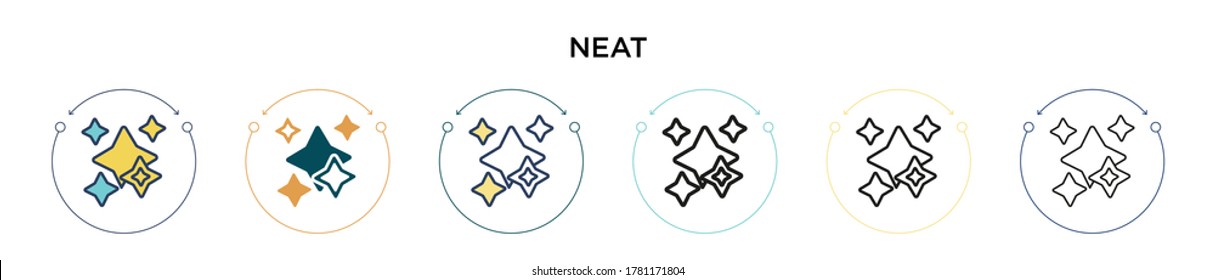 Neat icon in filled, thin line, outline and stroke style. Vector illustration of two colored and black neat vector icons designs can be used for mobile, ui, web