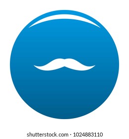 Neat mustache icon vector blue circle isolated on white background 