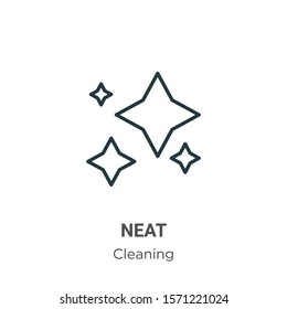 Neat outline vector icon. Thin line black neat icon, flat vector simple element illustration from editable cleaning concept isolated on white background
