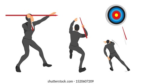 neat set of male character clothing with circle targets. focus on the target in front. a template with a separate background. calendar theme financial focus on the viewfinder. vector illustration