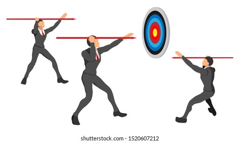neat set of male character clothing with circle targets. focus on the target in front. a template with a separate background. calendar theme financial focus on the viewfinder. vector illustration