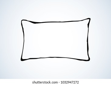 Neat snug thick clean divan chock on light bedroom backdrop. Freehand linear black ink hand drawn logotype sketchy in art retro scribble graphic style pen on paper. Closeup view with space for text
