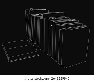 A neat stack of books on a black background, with the top book slightly tilted for visual interest. The white covers contrast sharply against the dark backdrop, creating a clean and minimalist.